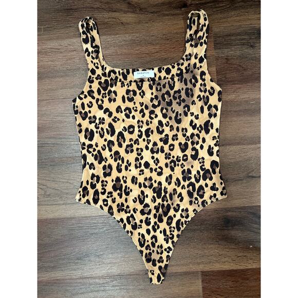Aritzia Babaton Cheetah One Piece Thong Swimsuit Medium - Picture 3 of 5